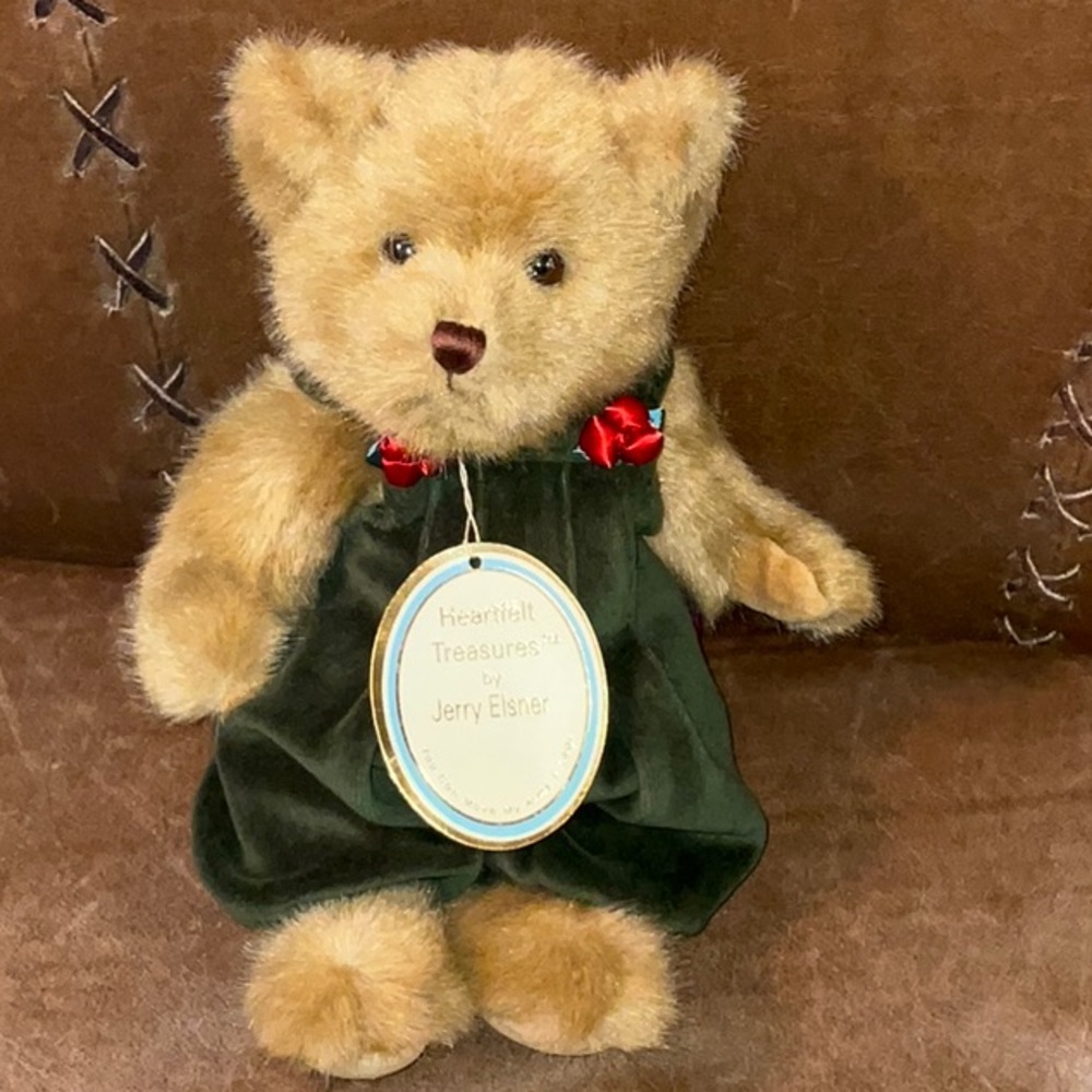 Jerry Elsner Heartfelt Treasures Bear Holly Vintage